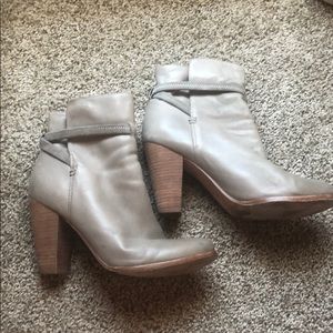 Joie grey leather booties